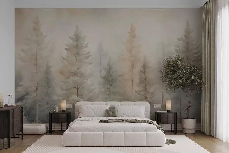 wall murals Coniferous forest w04975
