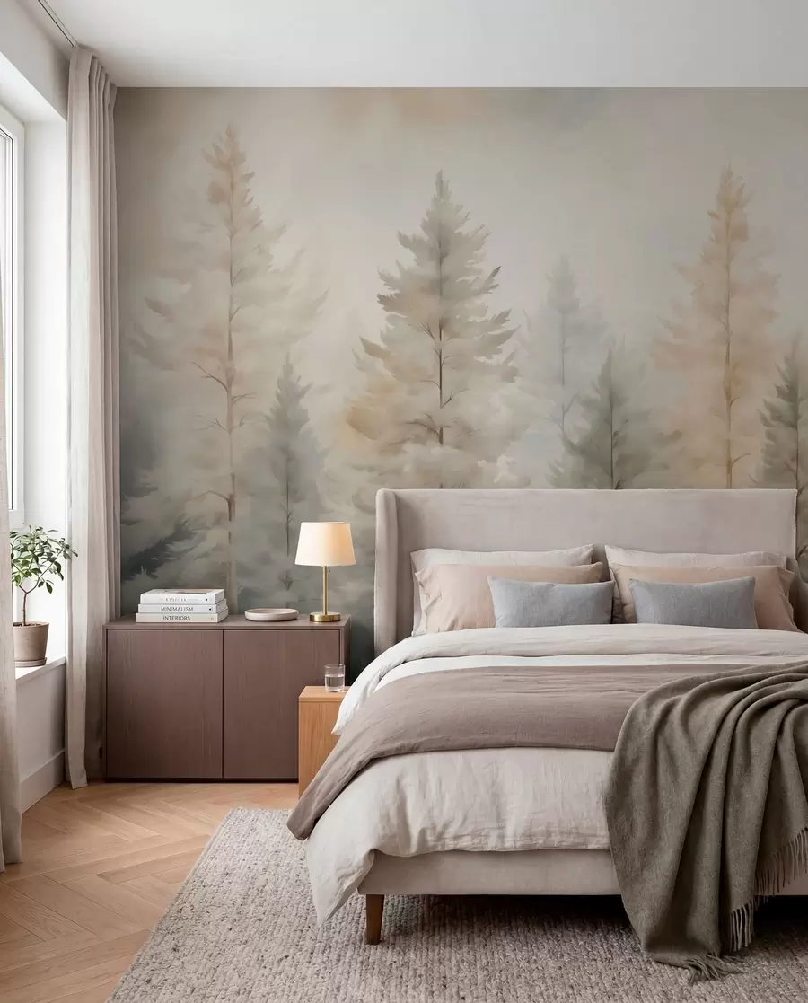 wall murals Coniferous forest w04975