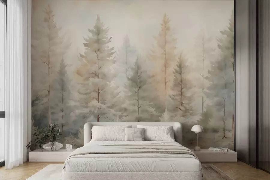 wall murals Coniferous forest w04975
