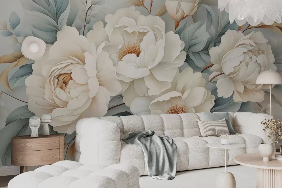 wall murals A bouquet of peonies w04979