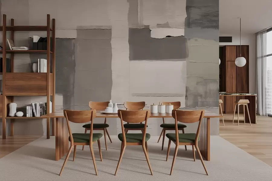 wall murals Calm textured rectangles in gray-beige tones w04958