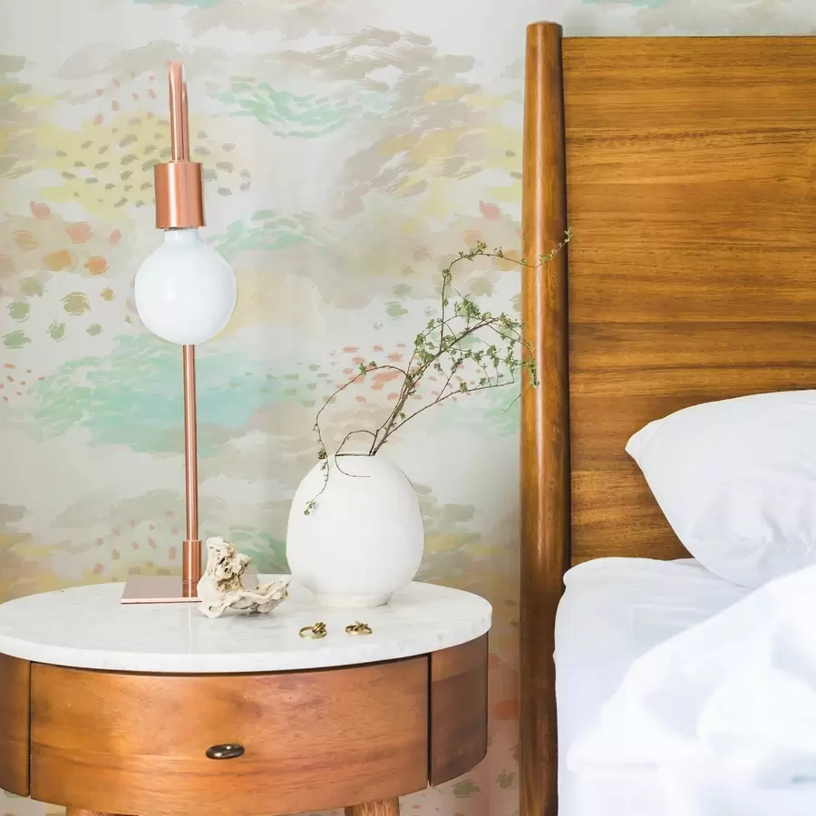 wall murals Light pastel brushstrokes on an almost white background a00999