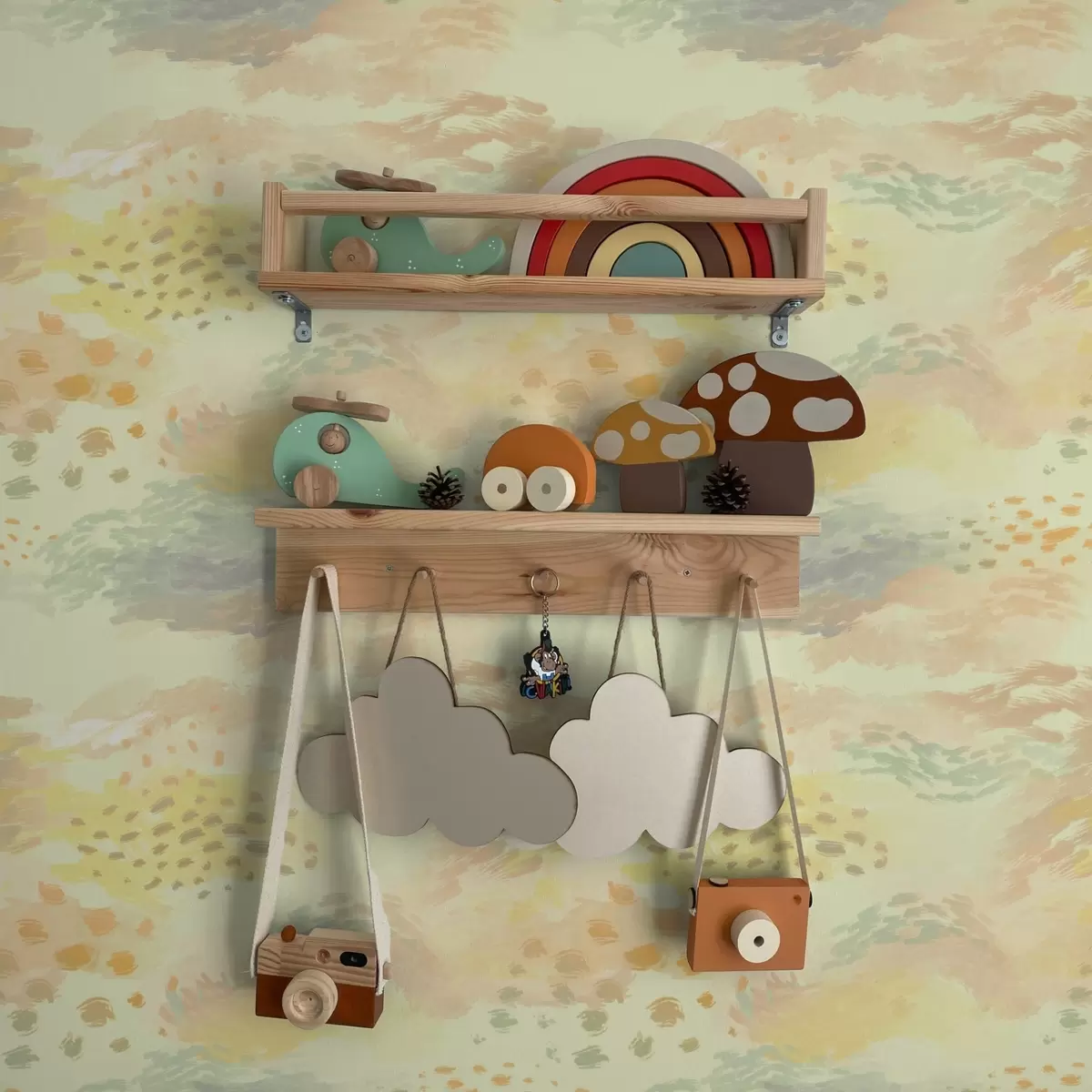 Wallpaper Pastel brushstrokes in a warm creamy yellow palette a00999v1