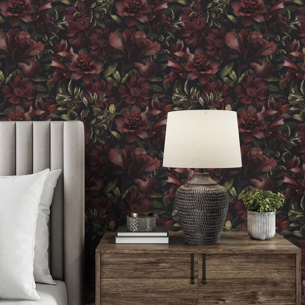 Burgundy Blossom Depths