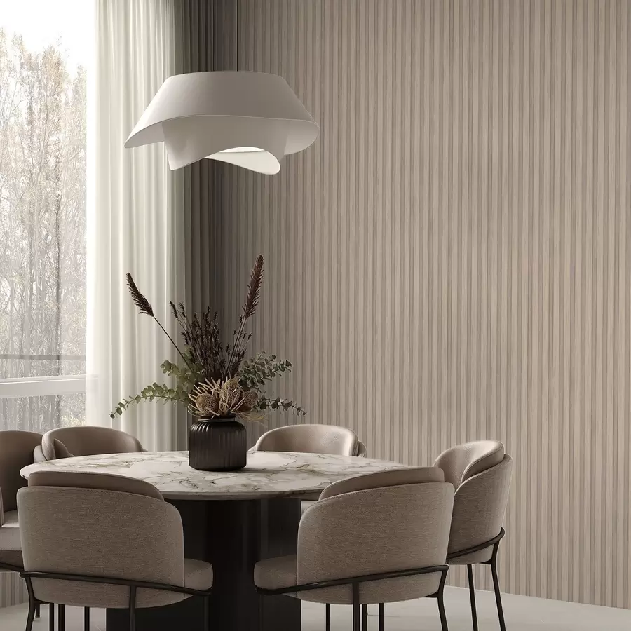 wall murals Light vertical slats in a beige-grey palette a01054v1