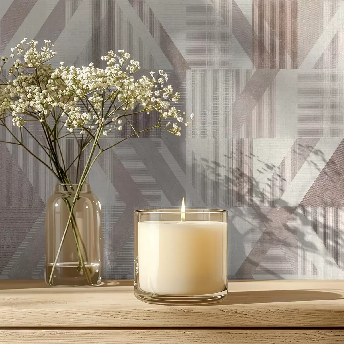 Wallpaper Warm geometric arrows in beige-sand tones a01056v2