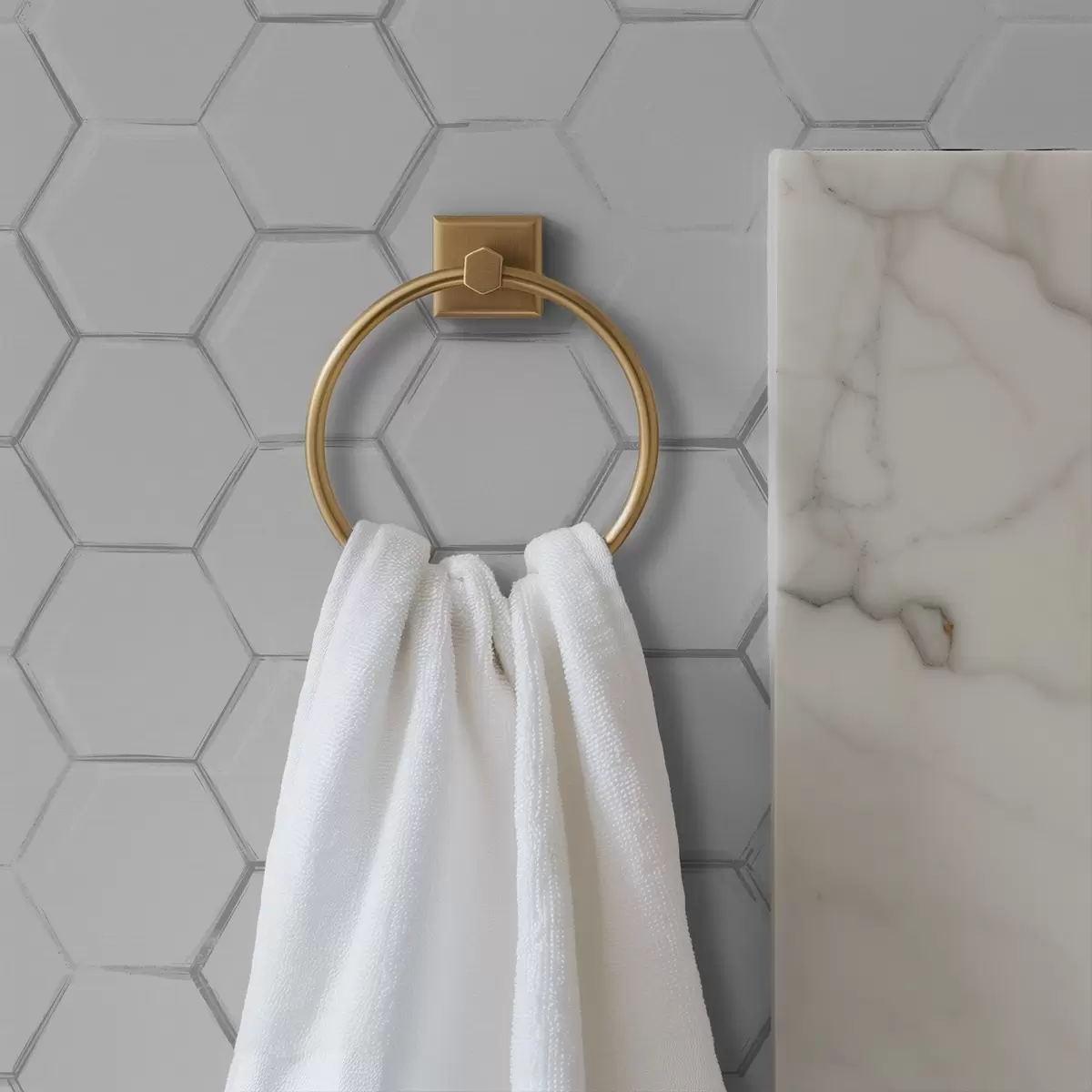 Wallpaper White three-dimensional hexagons on a smooth background a01059