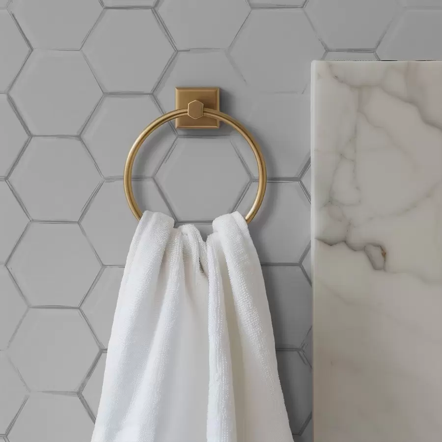 wall murals White three-dimensional hexagons on a smooth background a01059