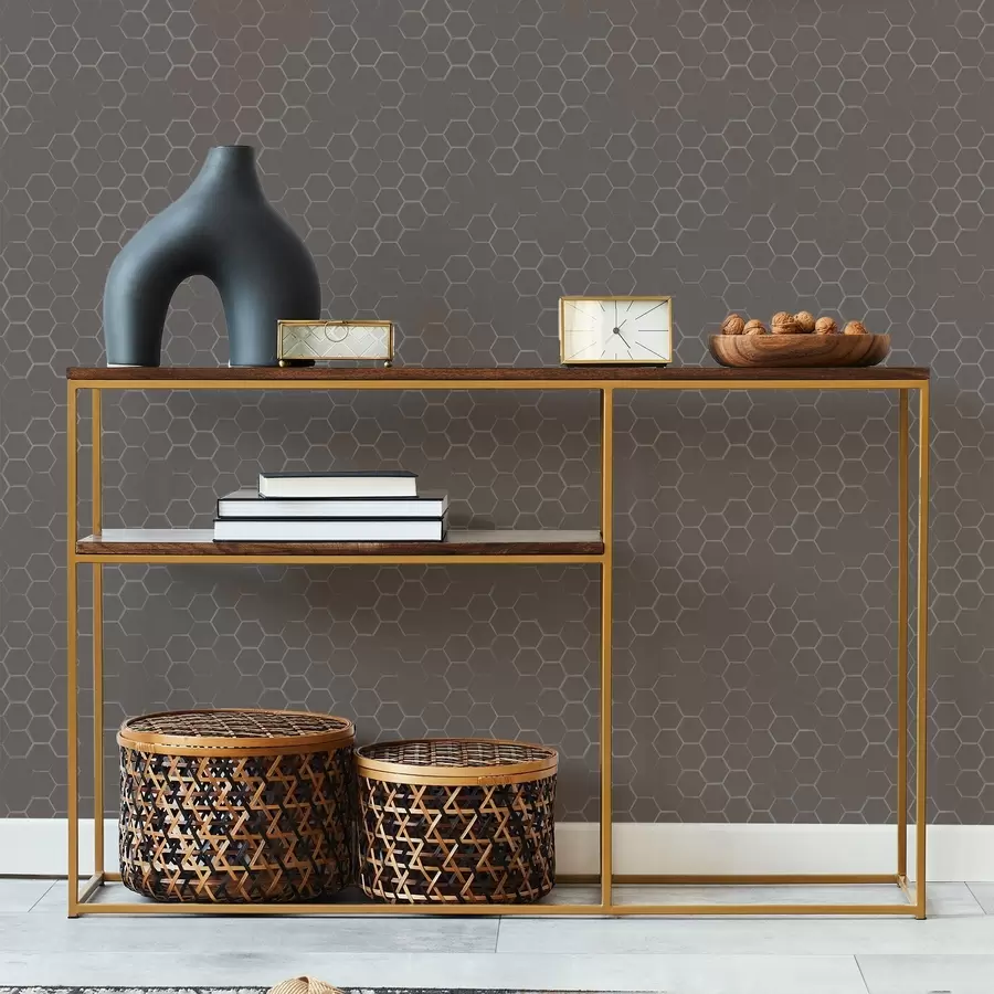 wall murals Dense hexagonal pattern in soft grey tones a01060v2