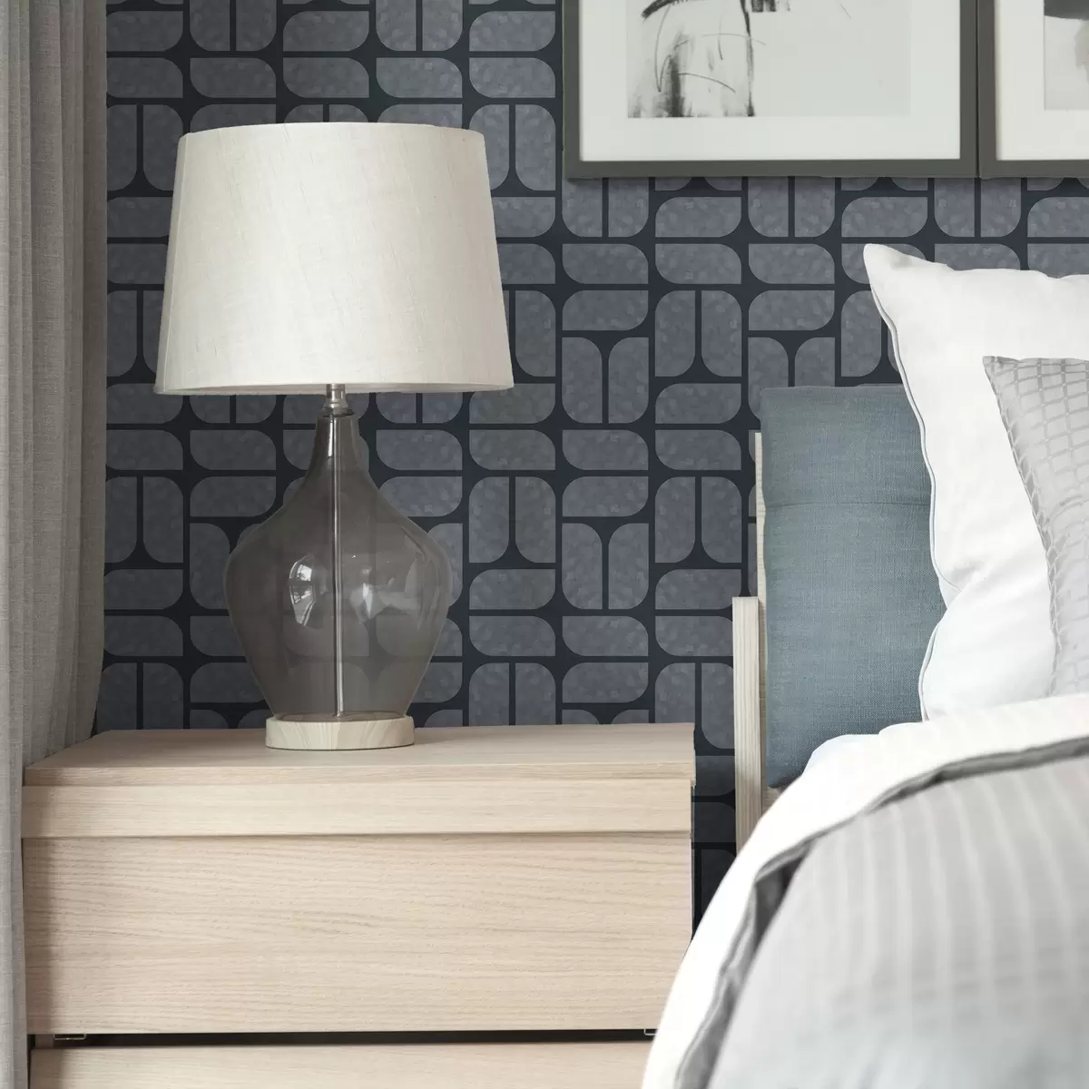 Wallpaper Dark background with grey mosaic of rounded modules a01069v1