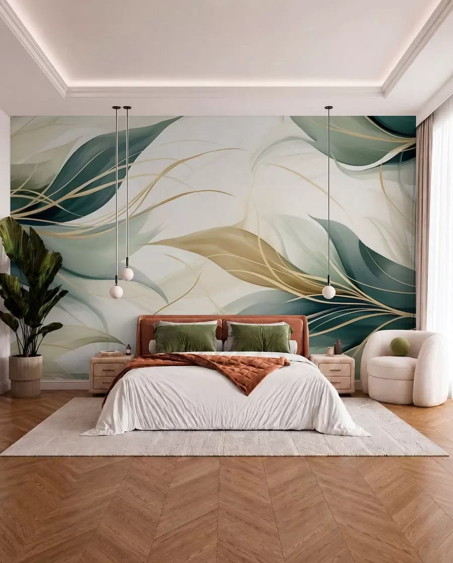 wall murals Abstract leaves w04990