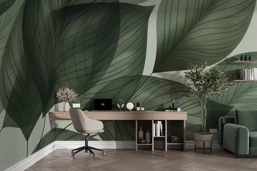 wall murals Linear leaves w04974v1