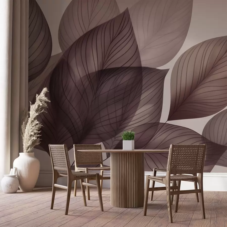 wall murals Linear leaves w04974v2
