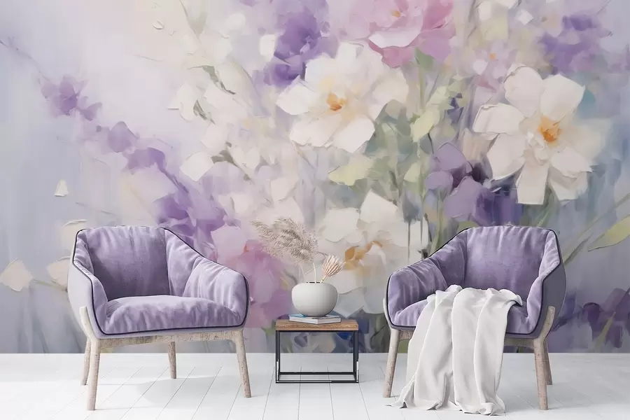 wall murals Abstract flower bouquet w09597