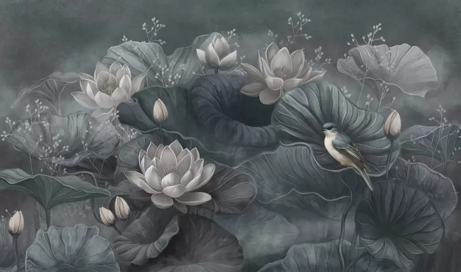 wall murals Serenity among nature's elegant blooms w02407