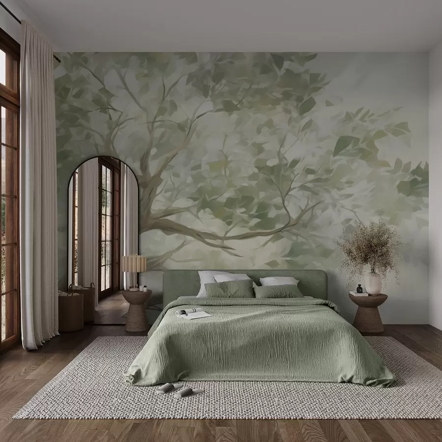 wall murals Tree with branches imitation of painting w09601
