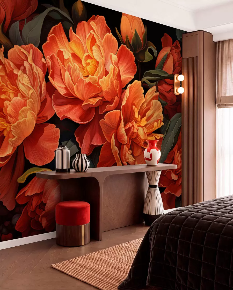 wall murals Warm Floral Evening w05044