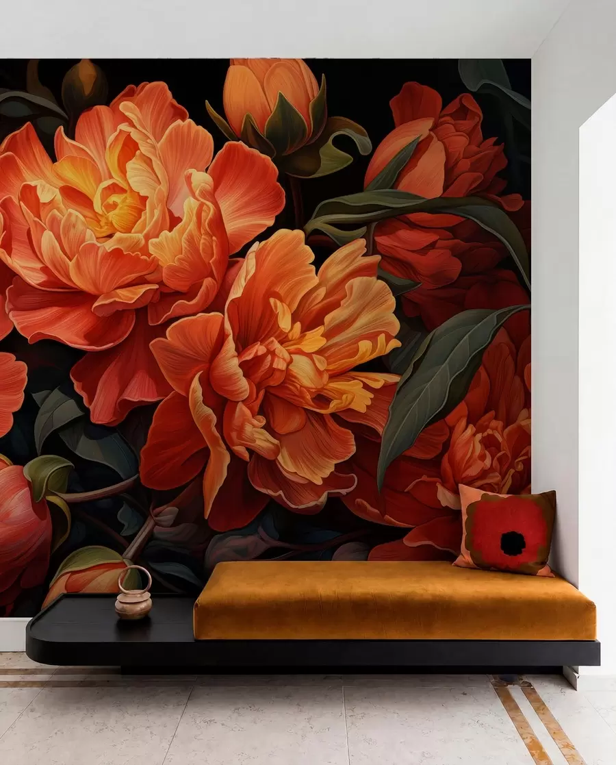 wall murals Warm Floral Evening w05044