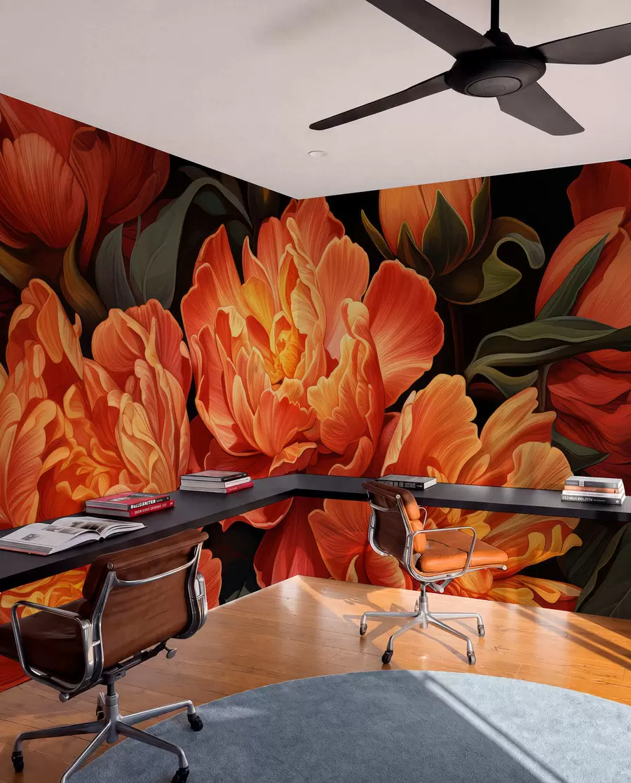 wall murals Warm Floral Evening w05044