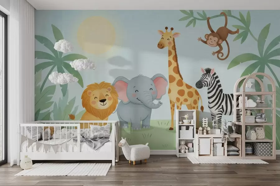wall murals Painted Watercolor Animals w05046
