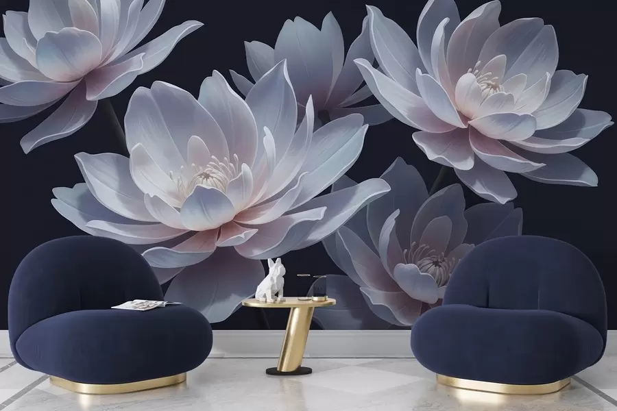 wall murals Moonlight Lotuses w05055