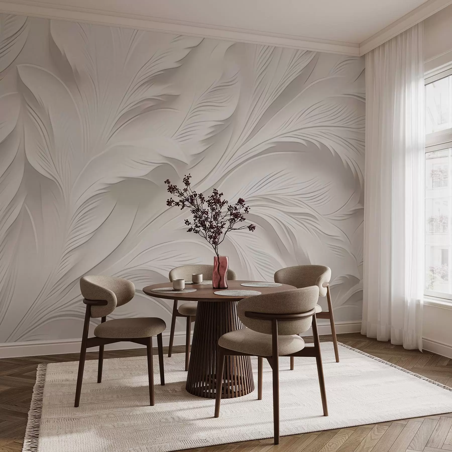 wall murals Abstract wavy shapes w04749