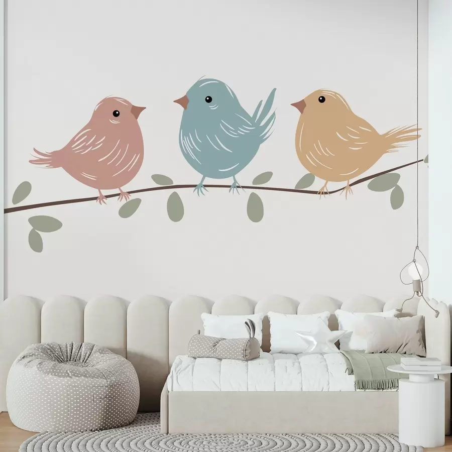 wall murals Birds on a branch w05099