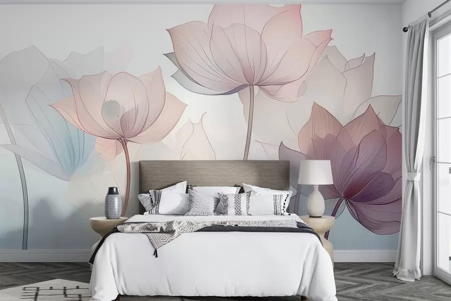 wall murals Abstract flowers w09623