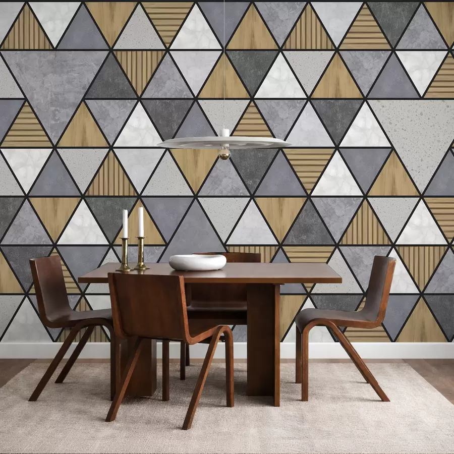 wall murals Geometric pattern with triangles and textures w05096