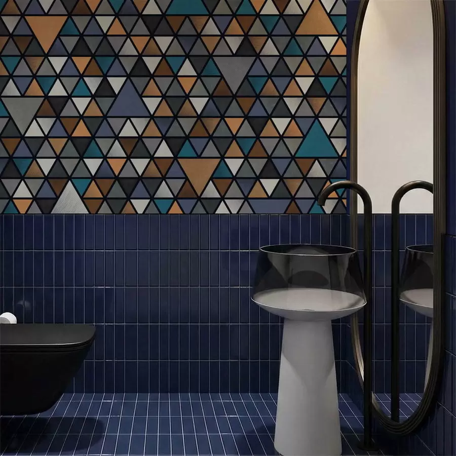 wall murals Geometric pattern of multicolored triangles w05094