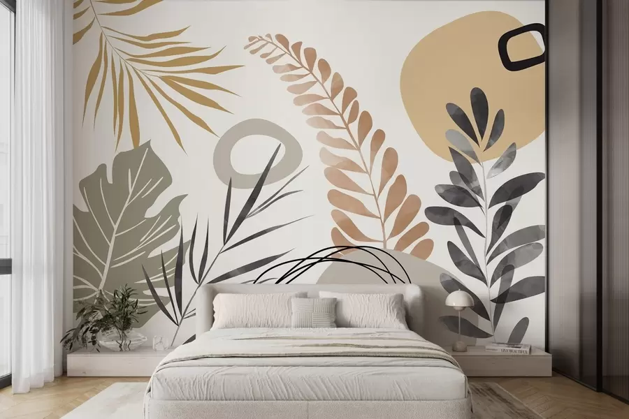 wall murals Abstraction with vegetation w05137
