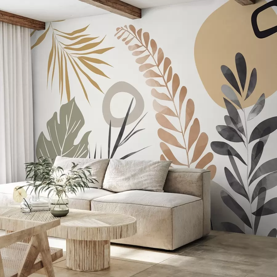 wall murals Abstraction with vegetation w05137