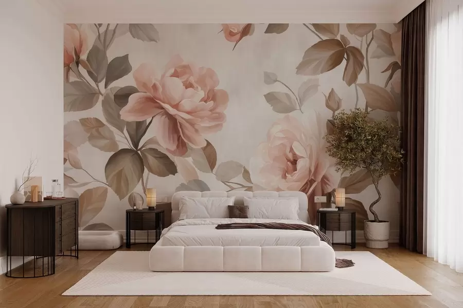wall murals picturesque roses in the style of oil painting w04873