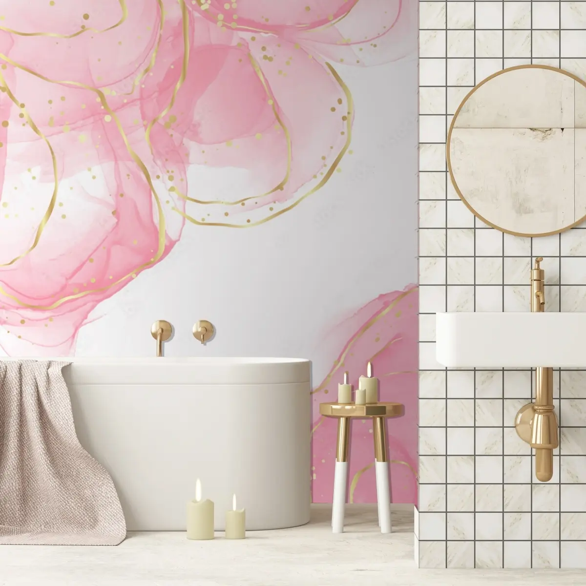 wall murals Textile, pink e petal u71848