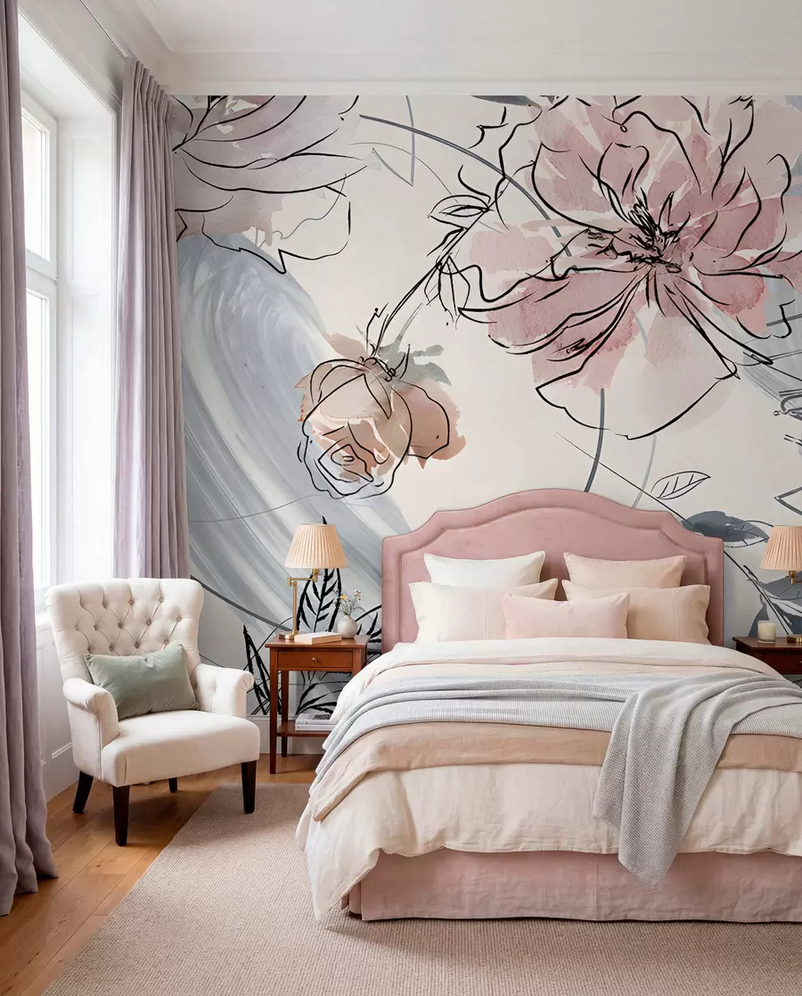 wall murals Watercolor flowers u71515
