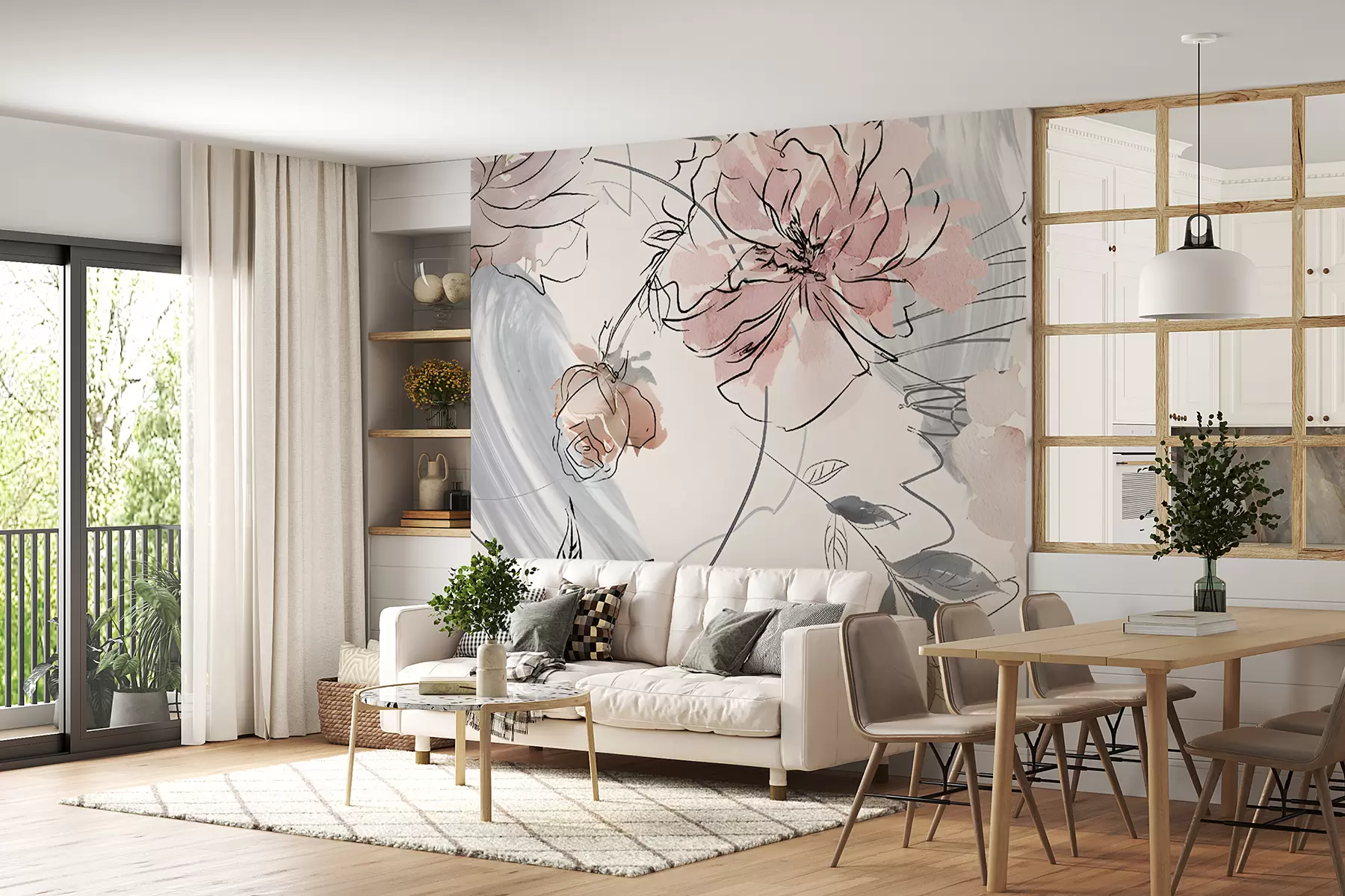wall murals Watercolor flowers u71515