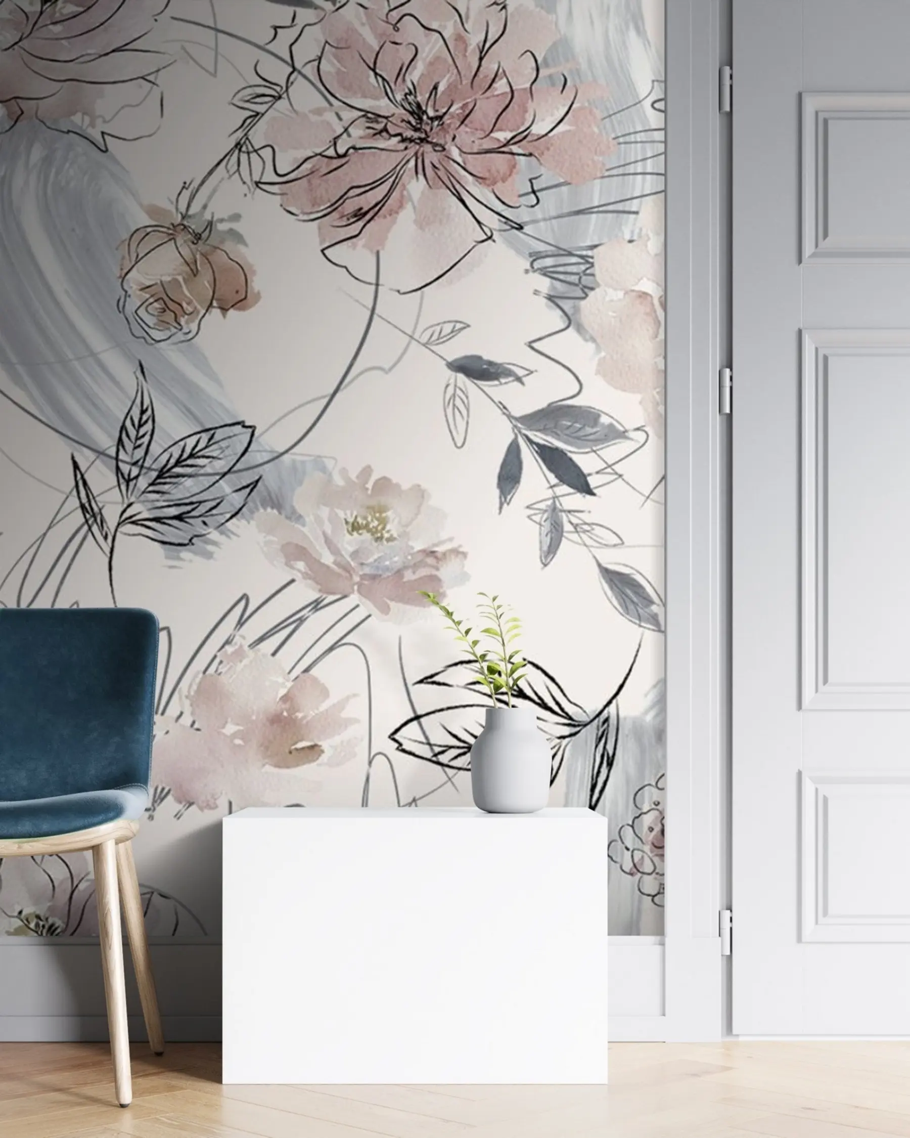 wall murals Watercolor flowers u71515