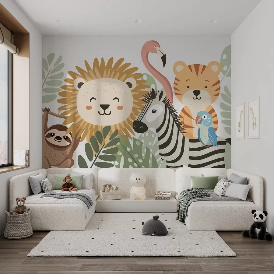 wall murals Cute tropical animals w05164