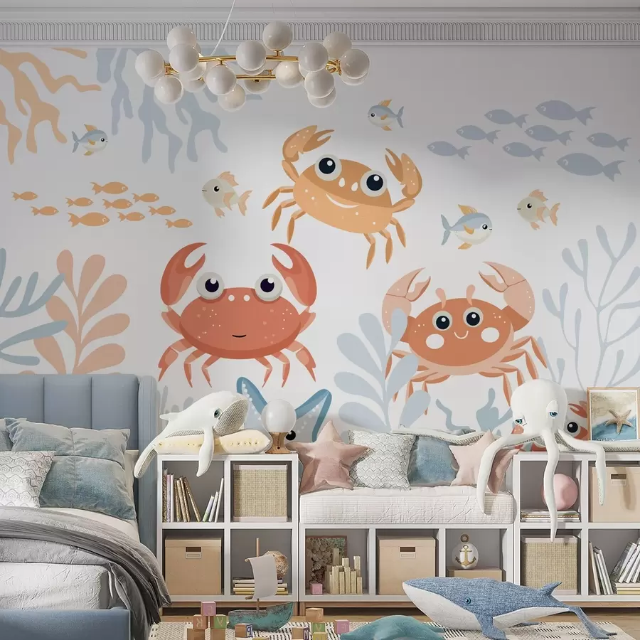 wall murals Cute crabs w05189