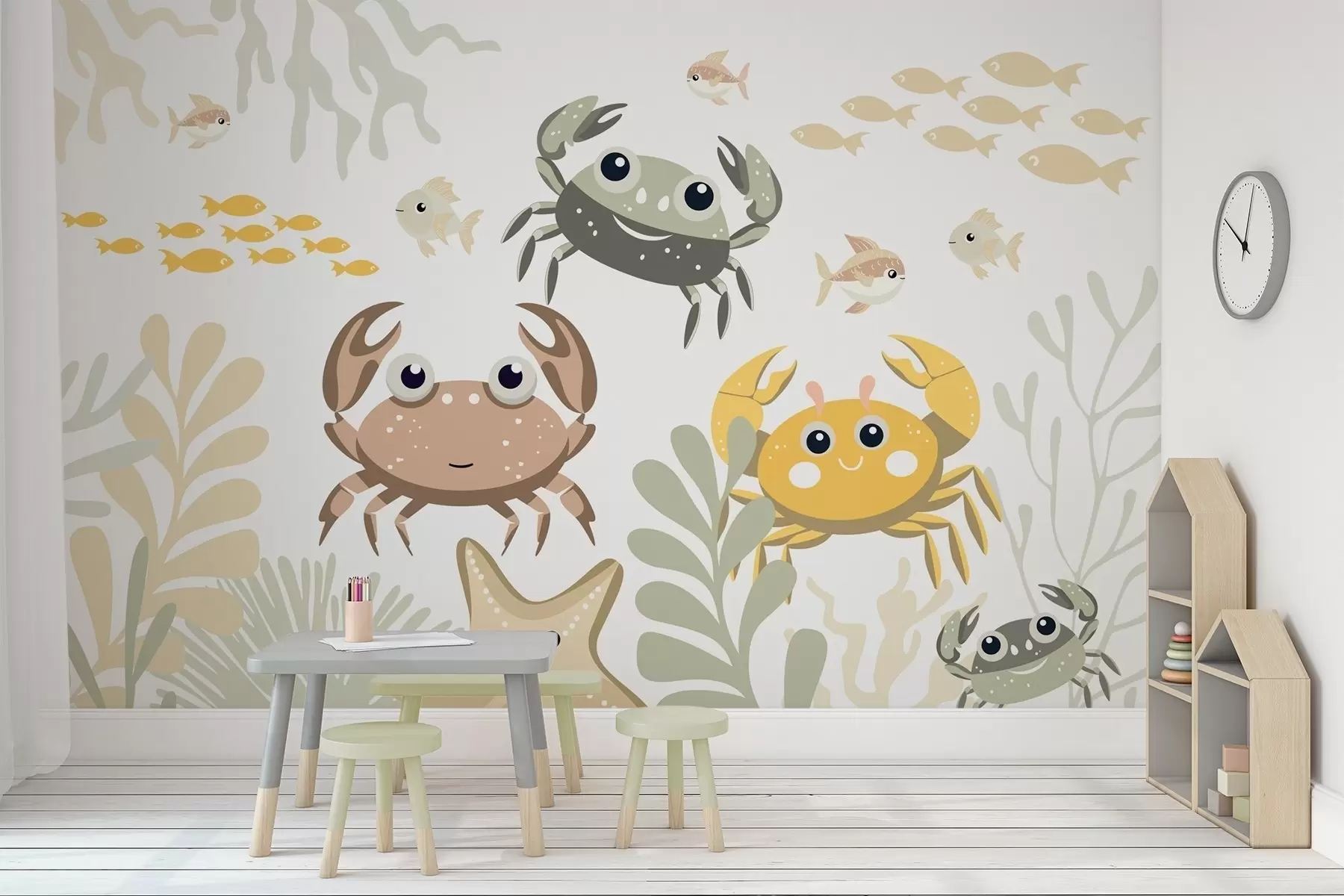 wall murals Cute crabs w05189v1