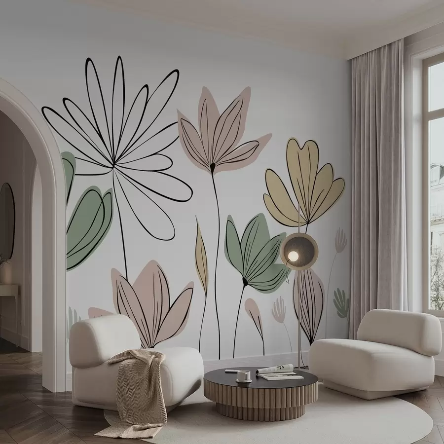 wall murals Abstract flowers w05191