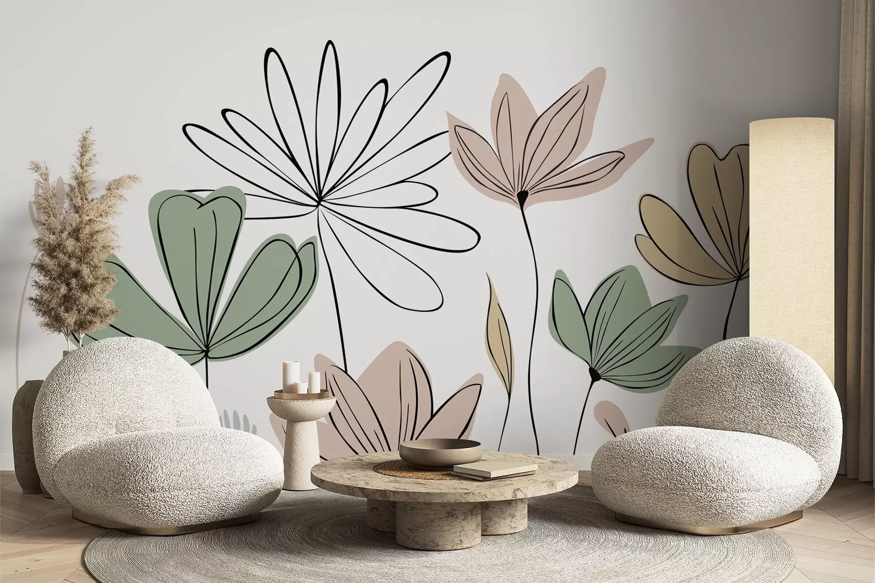 wall murals Abstract flowers w05191