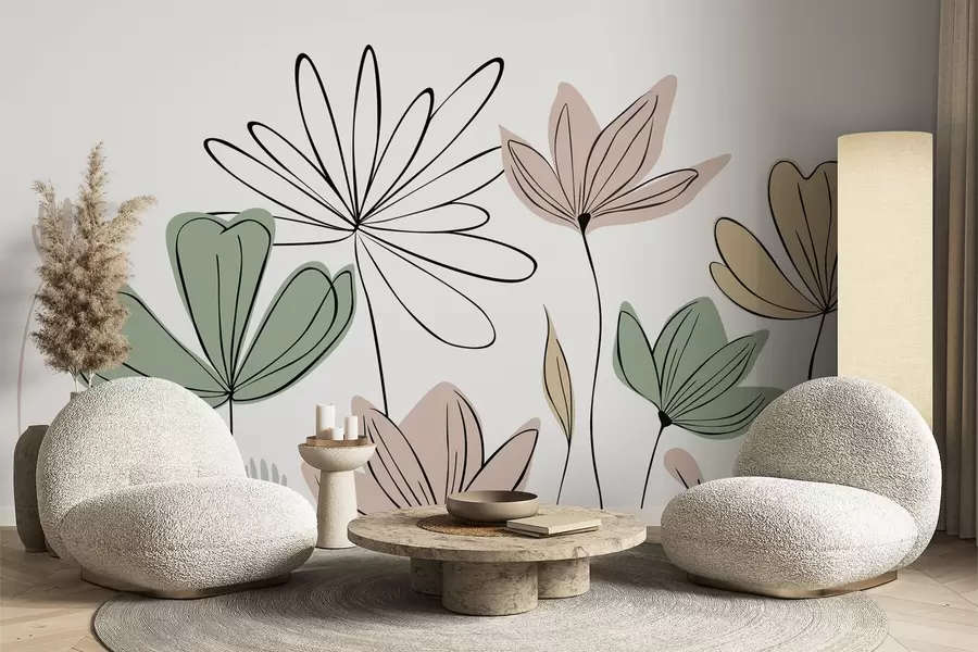 wall murals Abstract flowers w05191