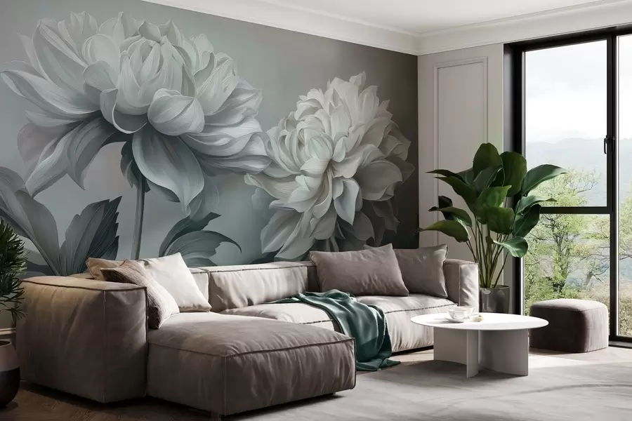 wall murals Morning mist in flowers w05053