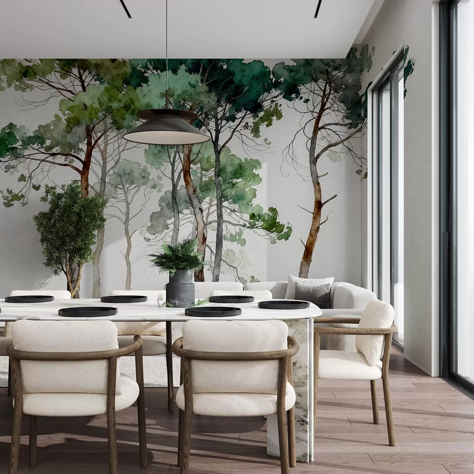 wall murals Painted pines w05173