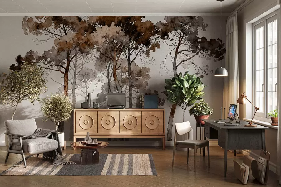 wall murals Painted pines w05173v1