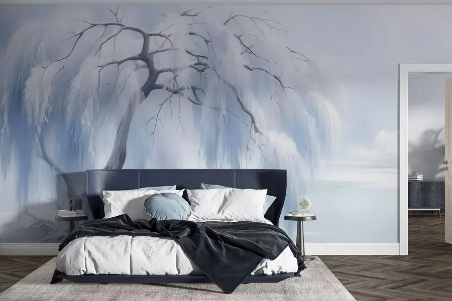 wall murals Lush painted tree w05179