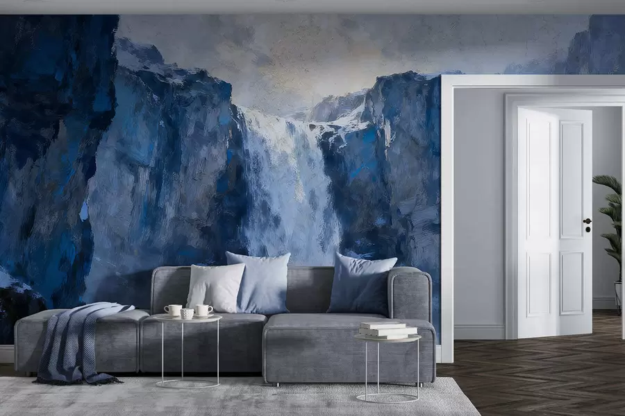 wall murals Grunge style painted waterfall w05177