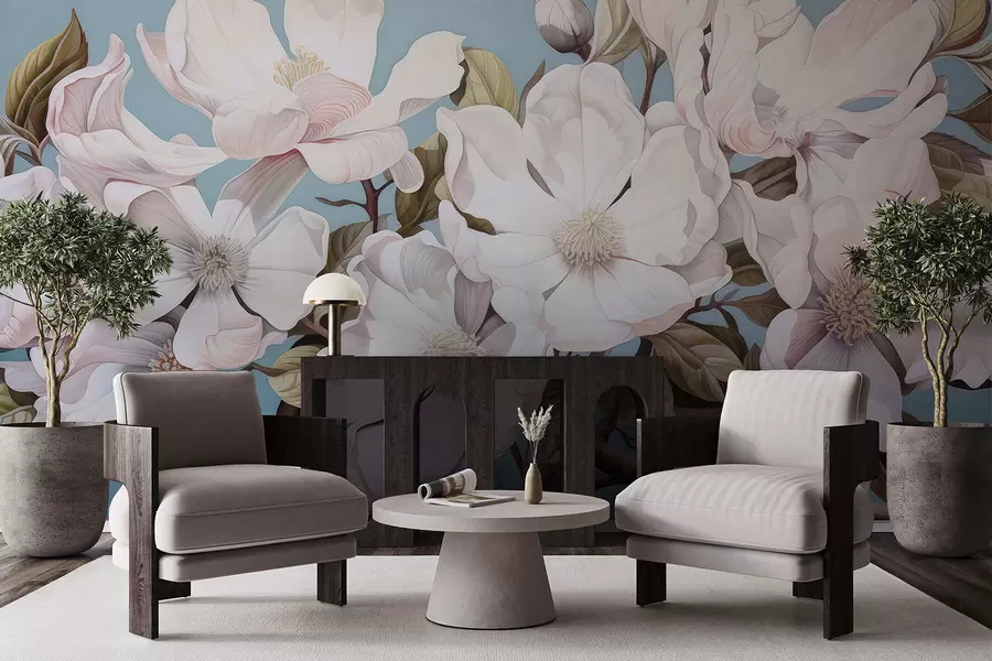 wall murals Lush flowers on a tree branch w05178