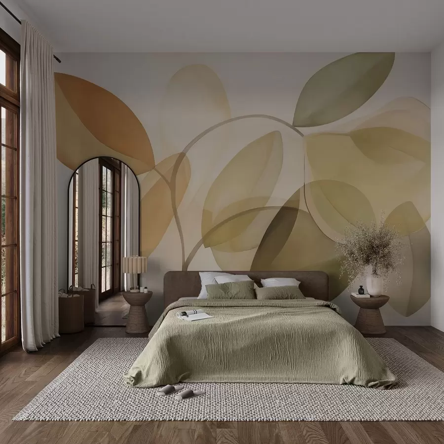 wall murals Abstract leaves imitation of painting w05208
